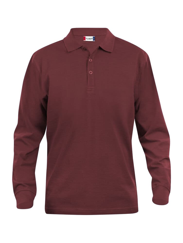Clique Classic Lincoln L/S Polo coloris Bordeaux