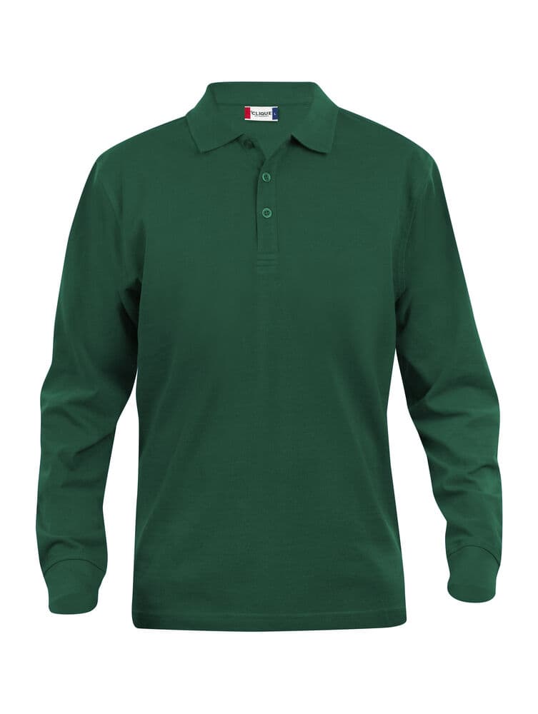 Clique Classic Lincoln L/S Polo coloris Vert bouteille