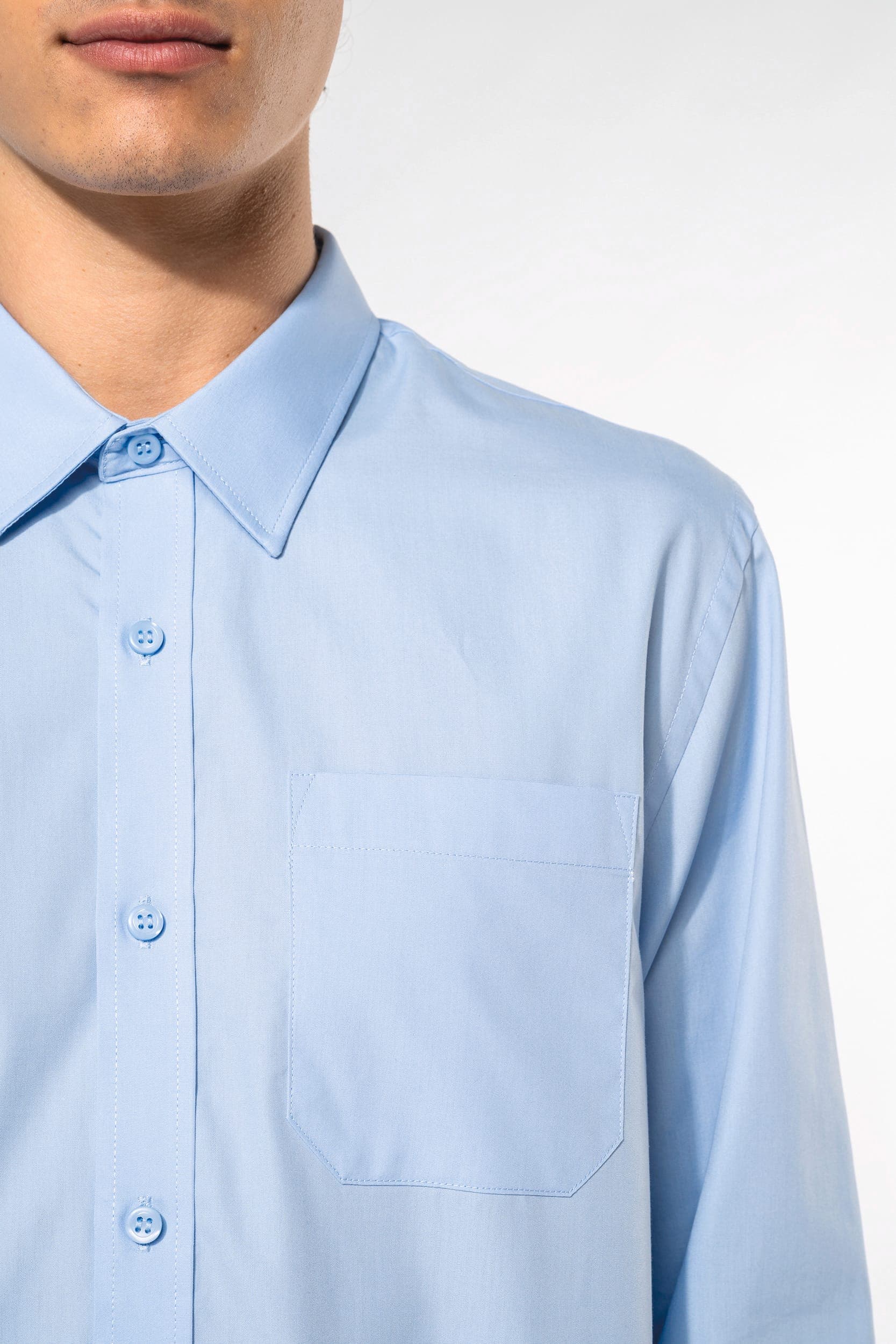 Chemise popeline manches longues en situation