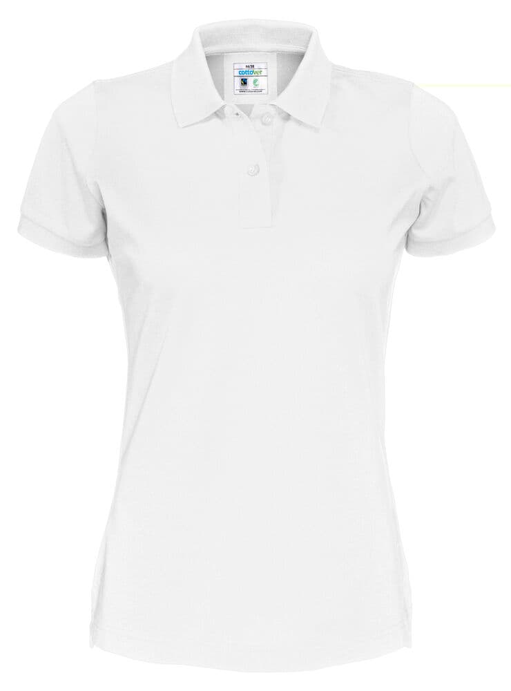 POLO PIQUE FEMME - CERTIFIÉ GOTS coloris Blanc