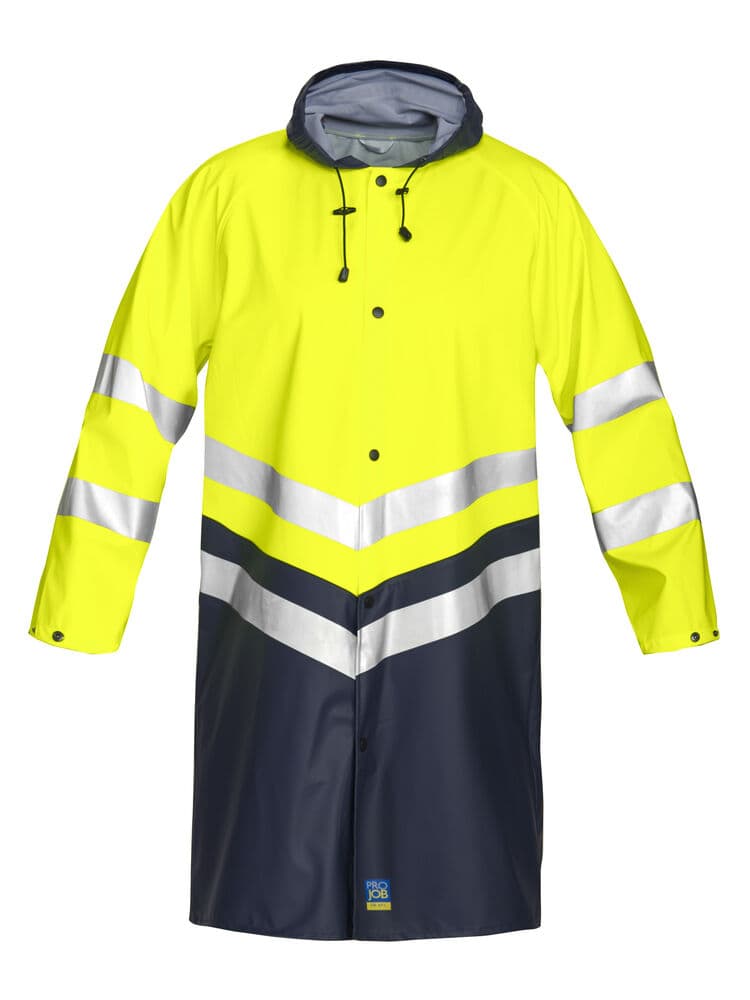 6403 IMPERMÉABLE SIGNALISATION LONG EN ISO 20471 CLASSE 3 coloris Jaune / Marine