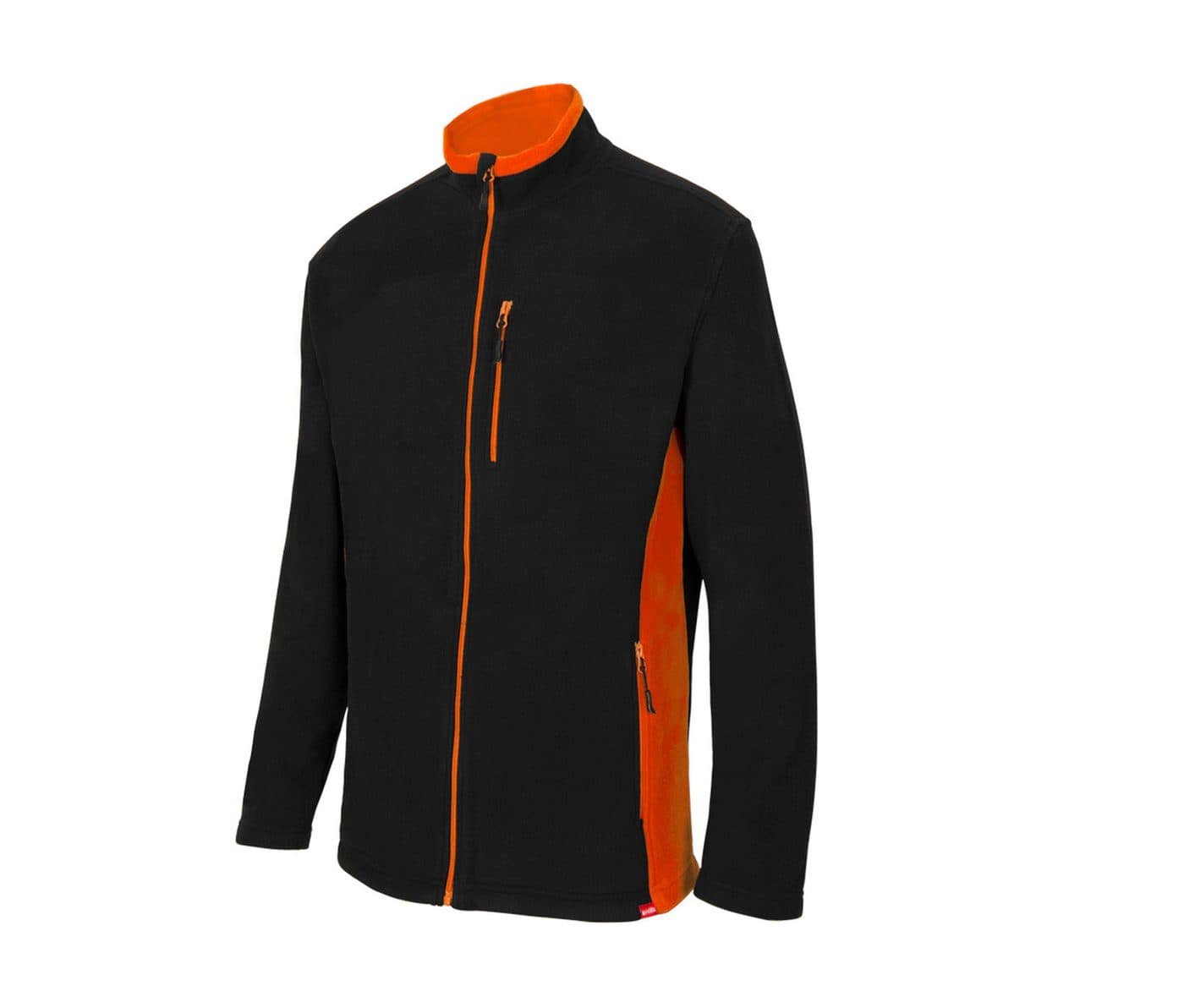 VESTE POLAIRE BICOLORE coloris Noir / Orange