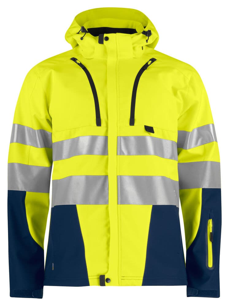 6419 SOFTSHELL SIGNALISATION NON DOUBLÉE EN ISO 20471 CLASSE 3 coloris Jaune / Marine