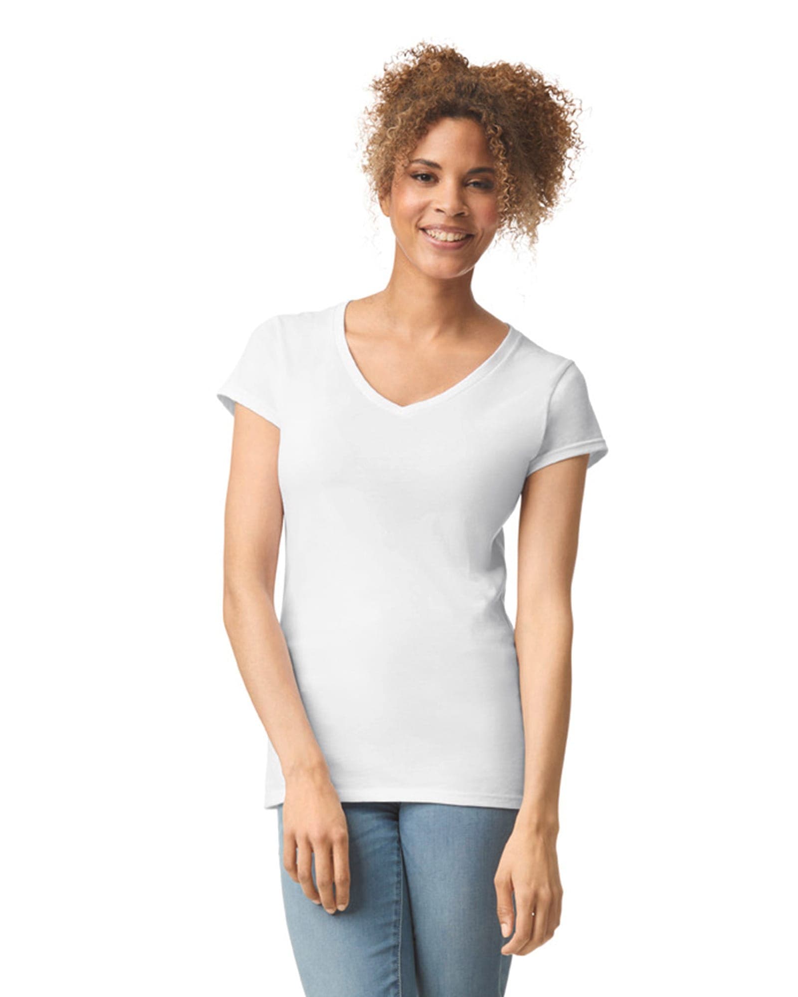 T-shirt femme col v Softstyle en situation
