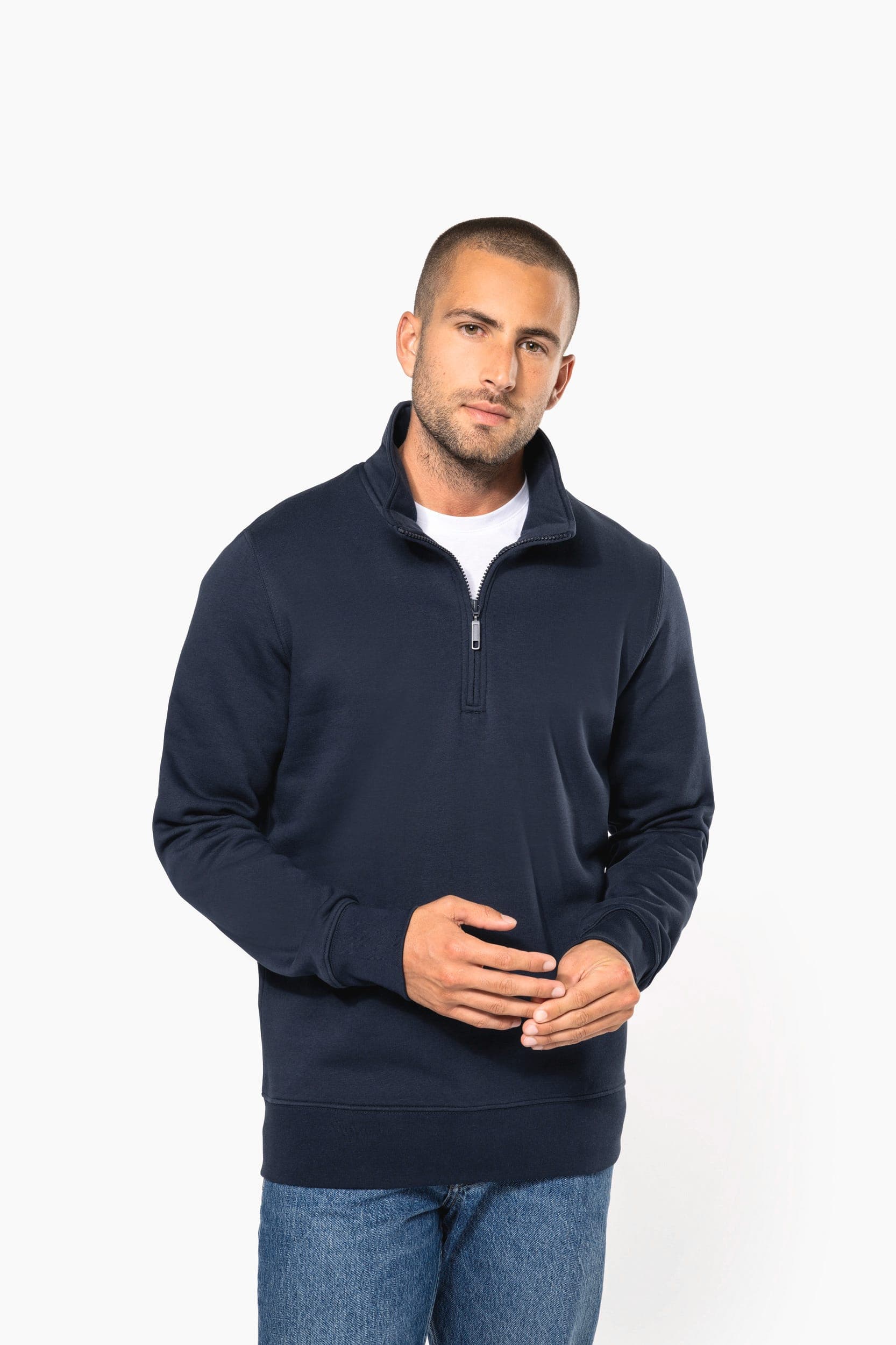 Sweat-shirt col zippé homme en situation