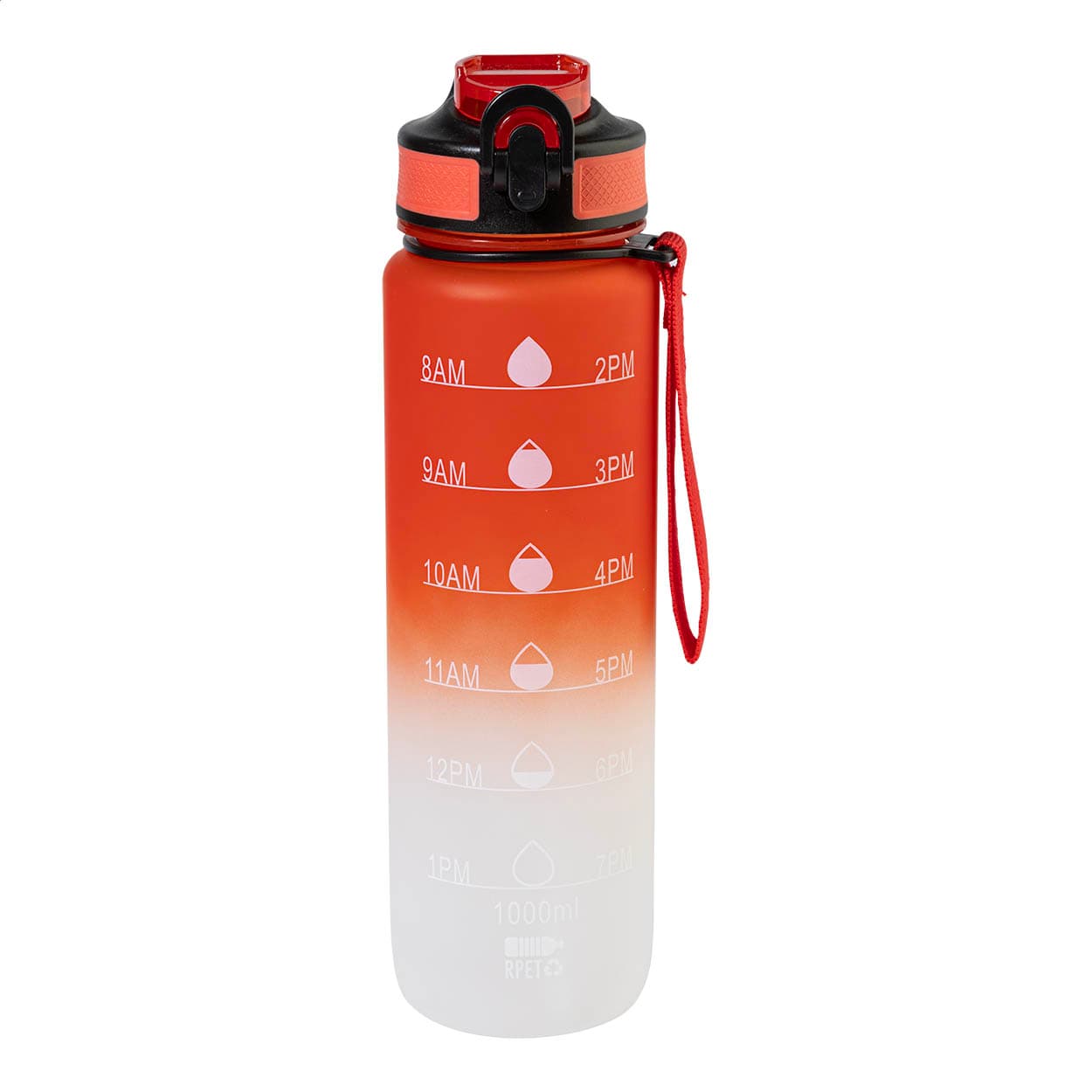 Bouteille motivante en RPET coloris Rouge