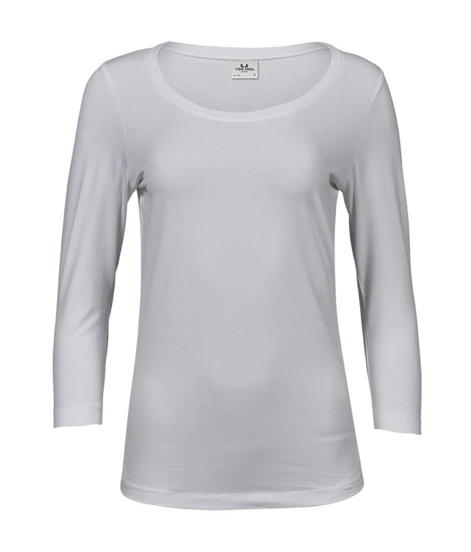 WOMENS STRETCH 3/4 SLEEVE TEE coloris Blanc