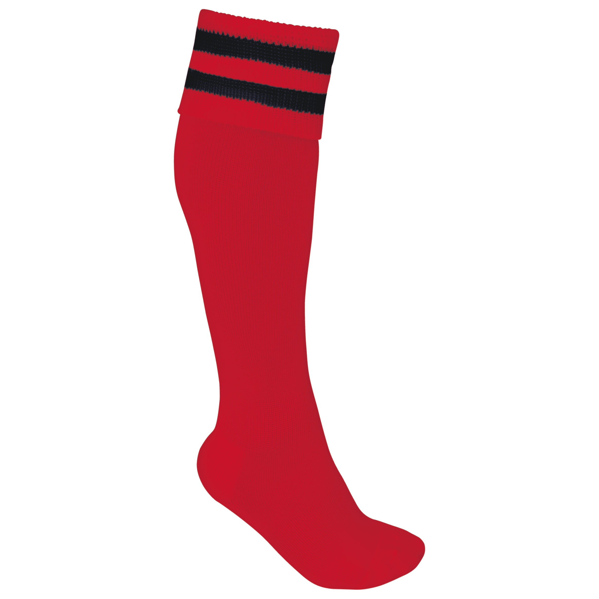 Chaussettes de sport rayées unisexe coloris Rouge sport / Noir