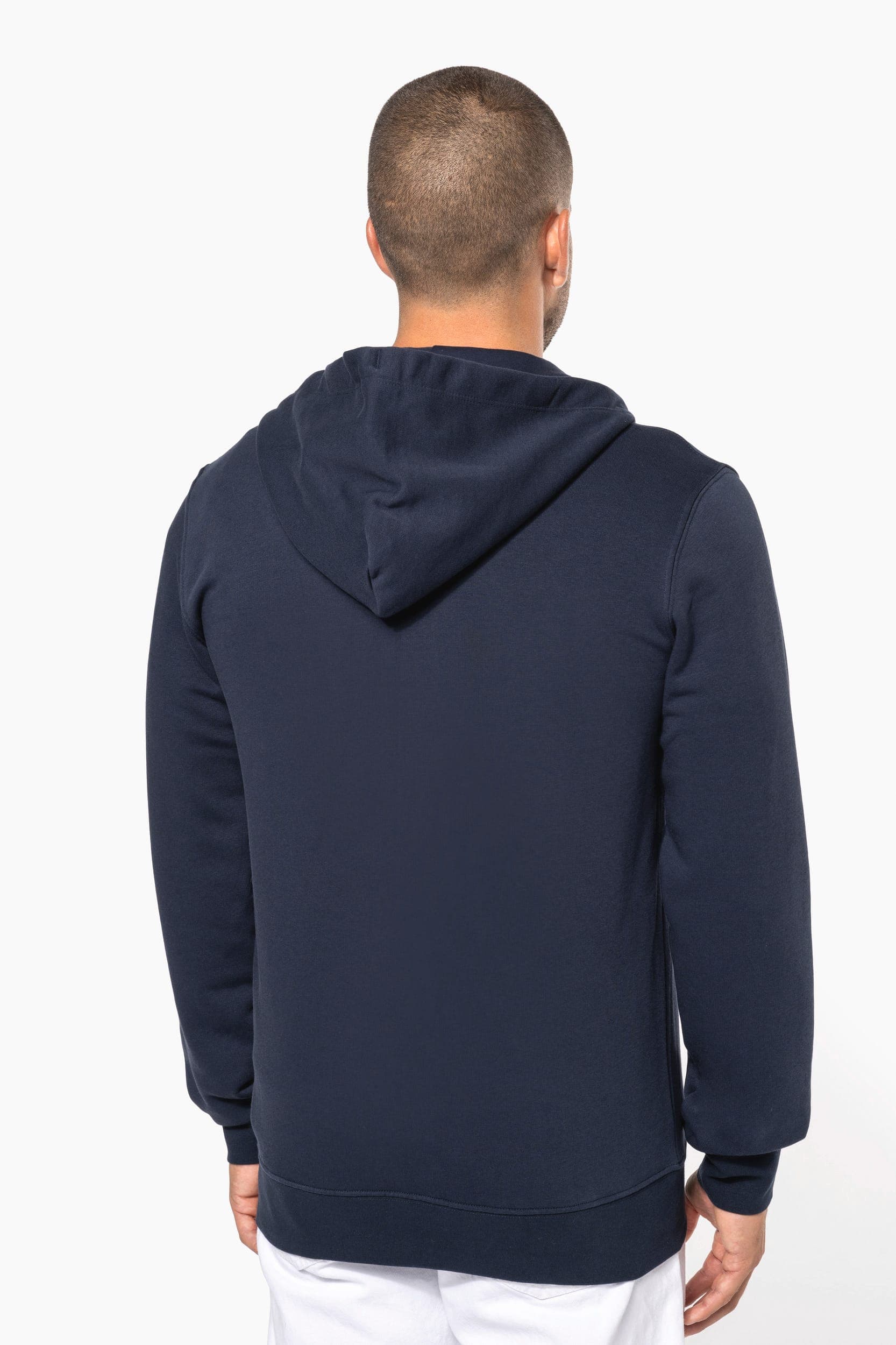 Sweat-shirt écoresponsable zippé à capuche homme en situation