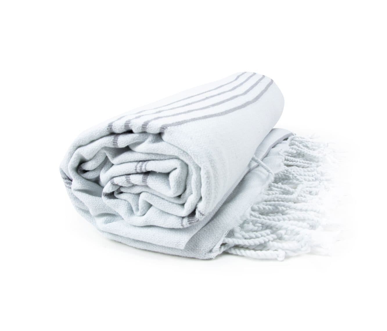 HAMAM SULTAN TOWEL coloris Blanc / Gris