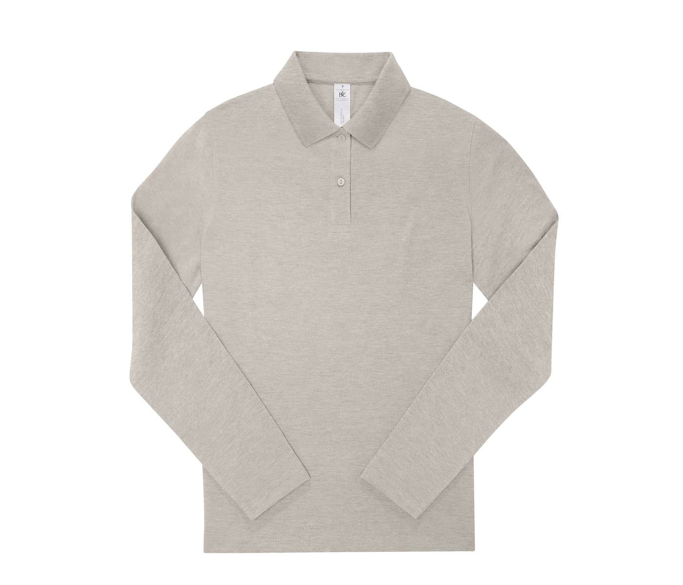 B&C MY POLO 210 LSL /WOMEN coloris Gris chiné brume