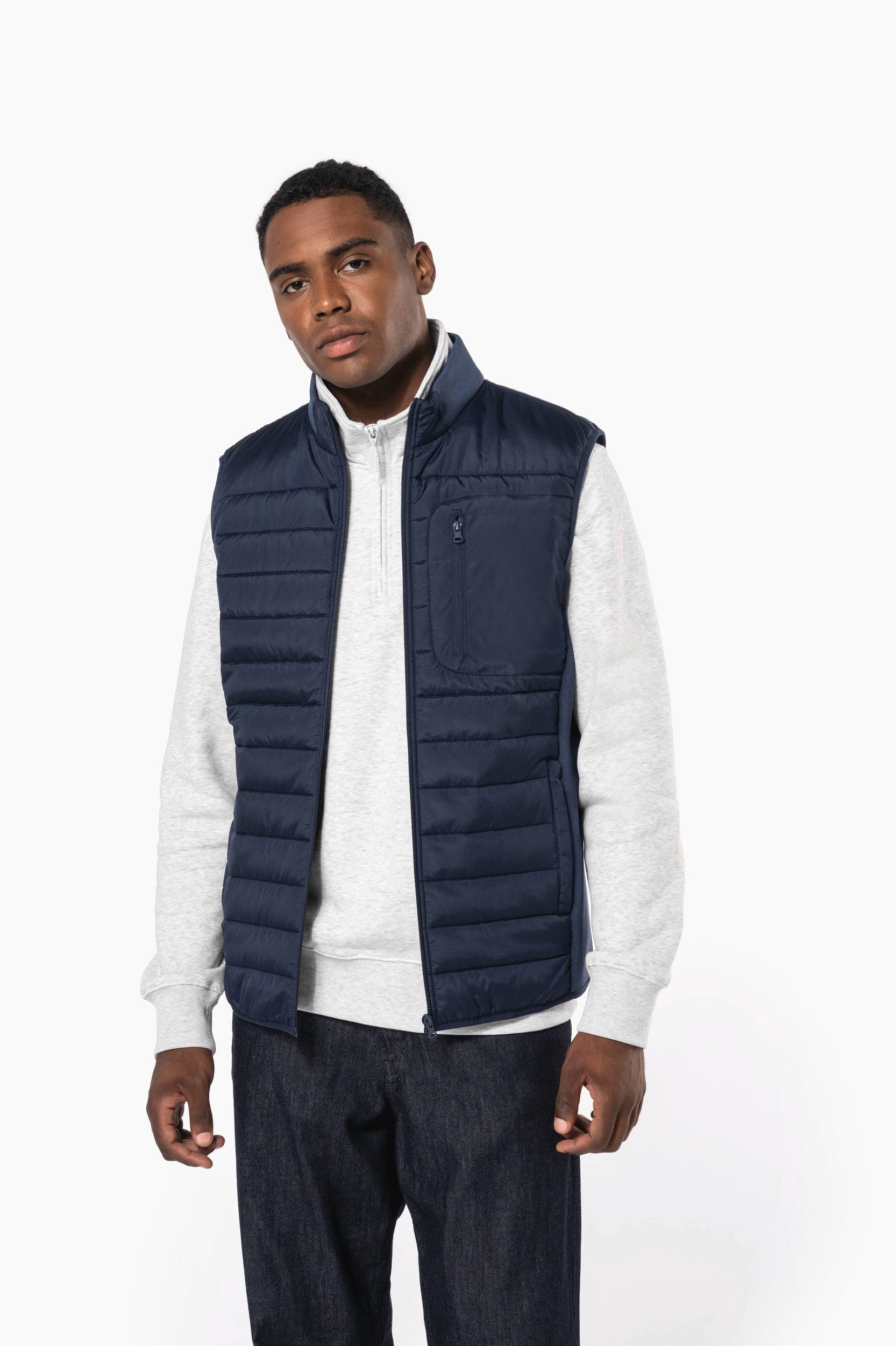 Bodywarmer bi-matière homme en situation