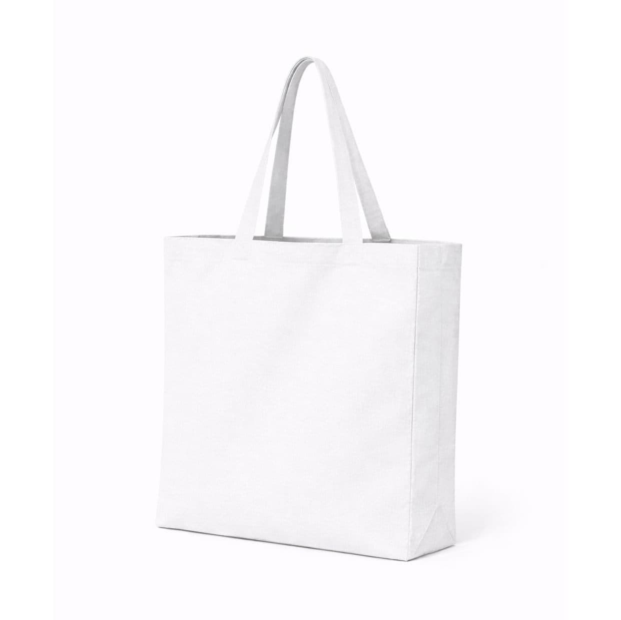 RECYCLED TOTE BAG WITH GUSSET coloris Blanc
