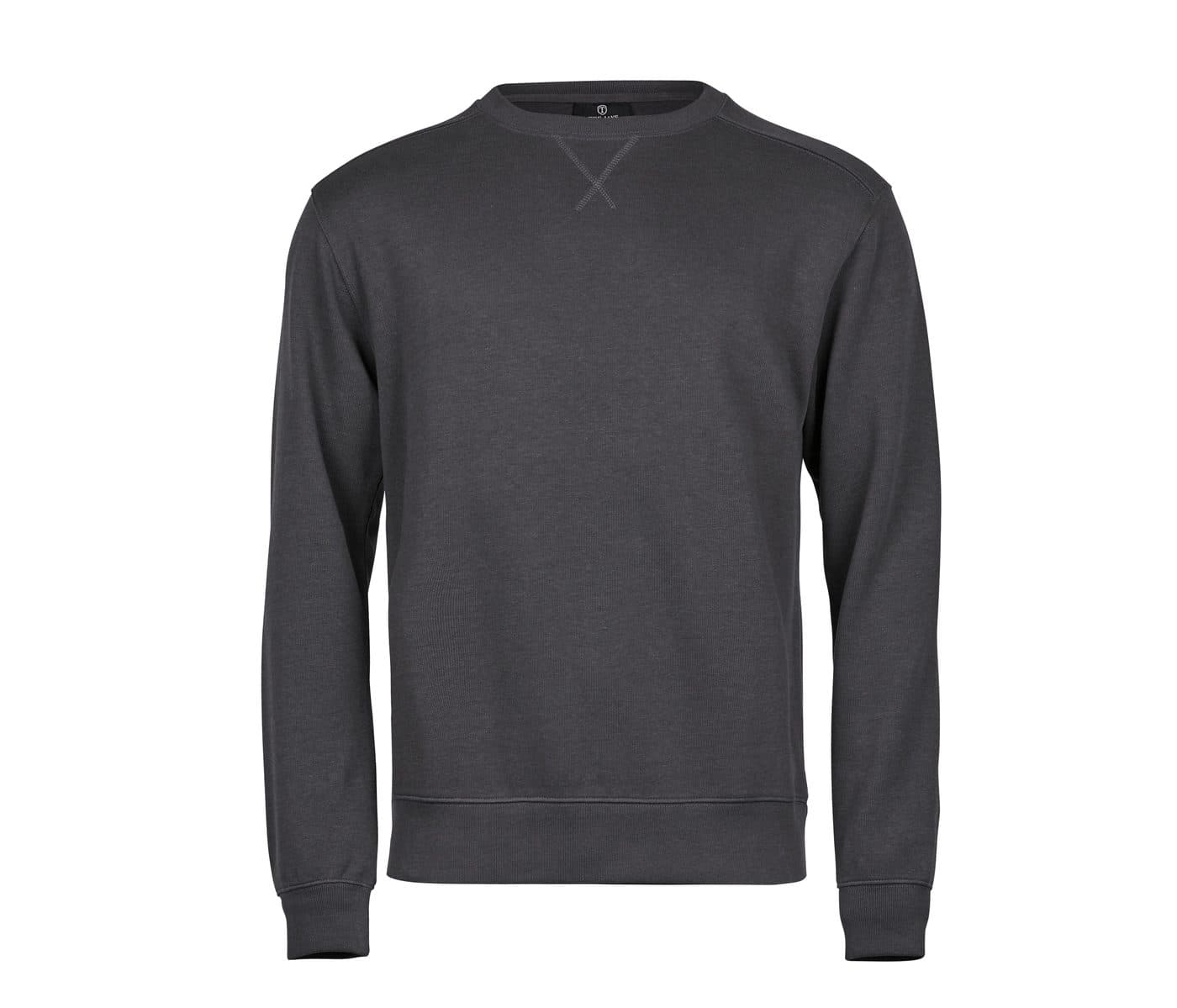 RIBBED INTERLOCK CREW NECK coloris Gris foncé
