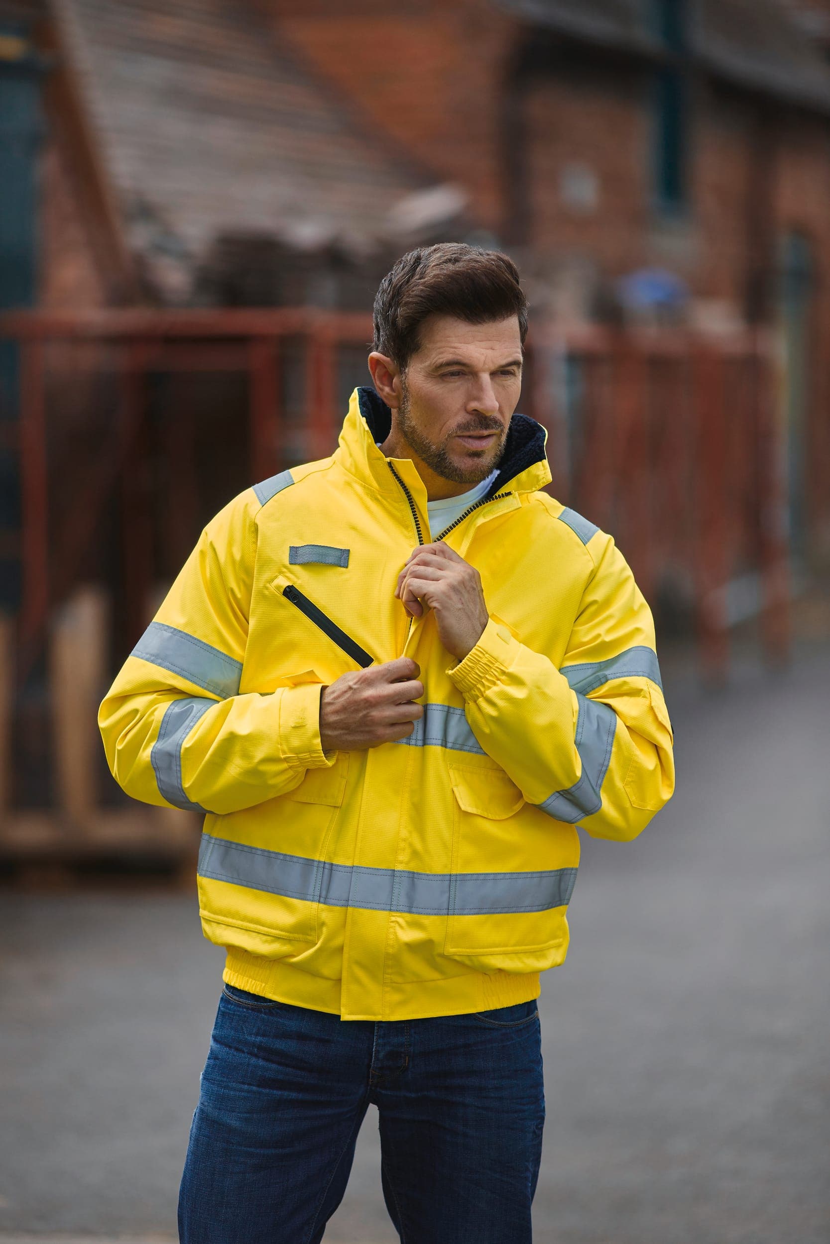 Veste Hi-vis fontaine en situation