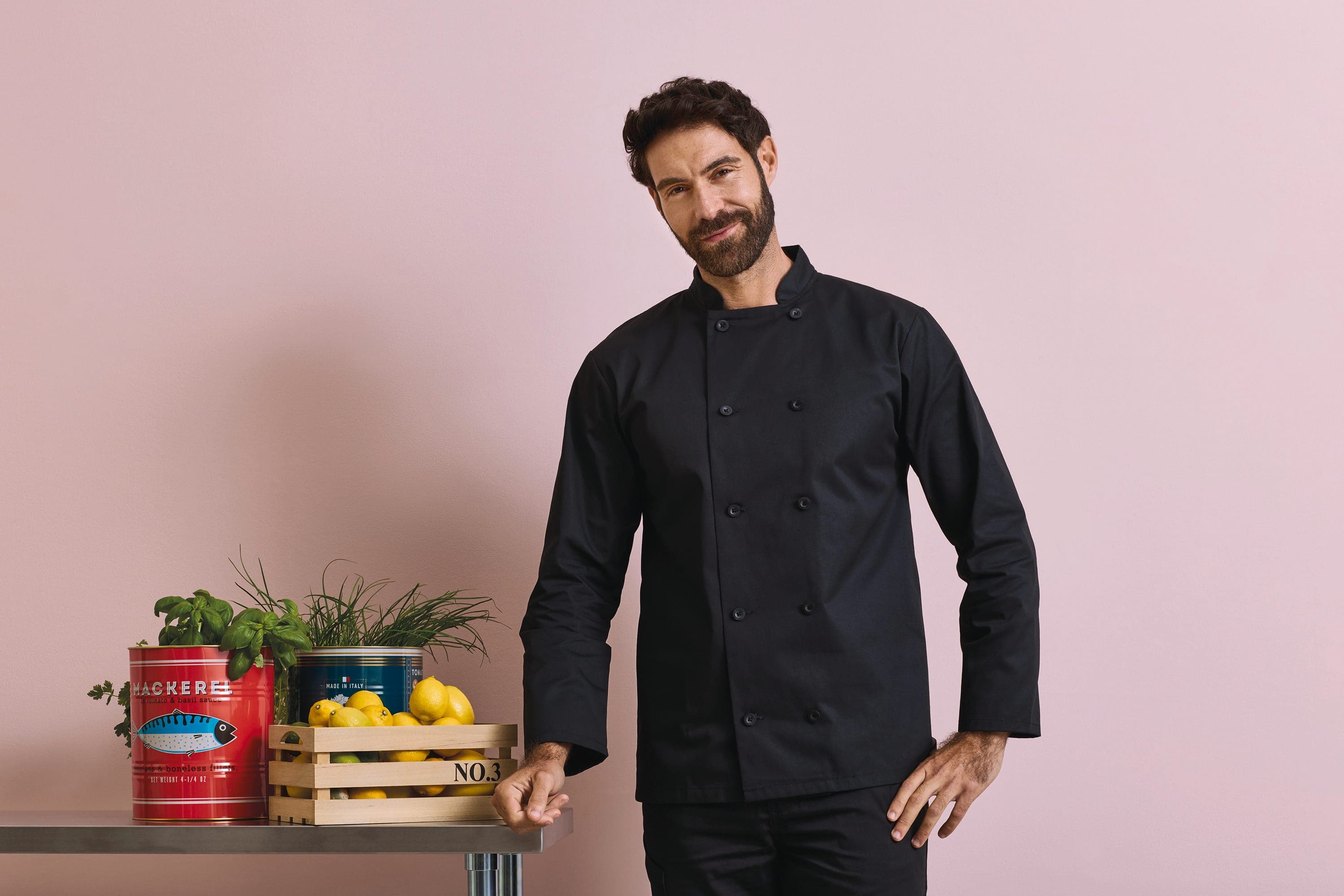 Veste de cuisine manches longues en situation