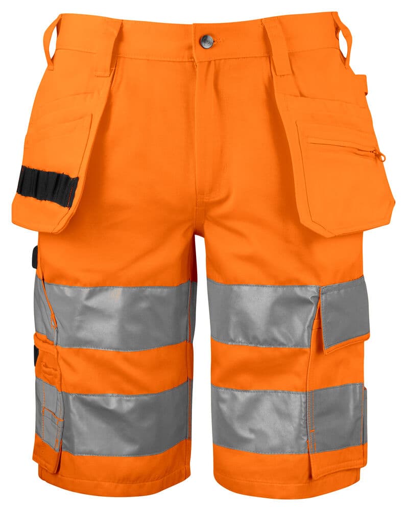 6535 SHORT DE SIGNALISATION AVEC POCHES JEAN EN ISO 20471 CLASSE 2 coloris Orange / Noir