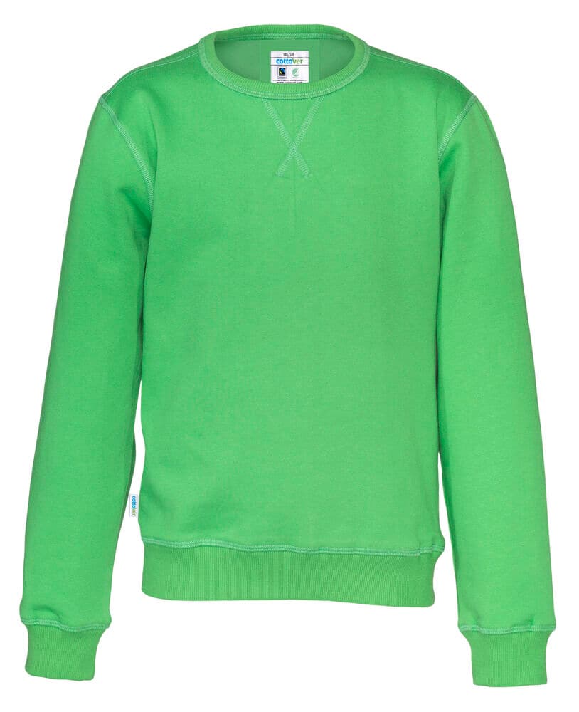 SWEAT COL ROND ENFANT - CERTIFIÉ GOTS coloris Vert