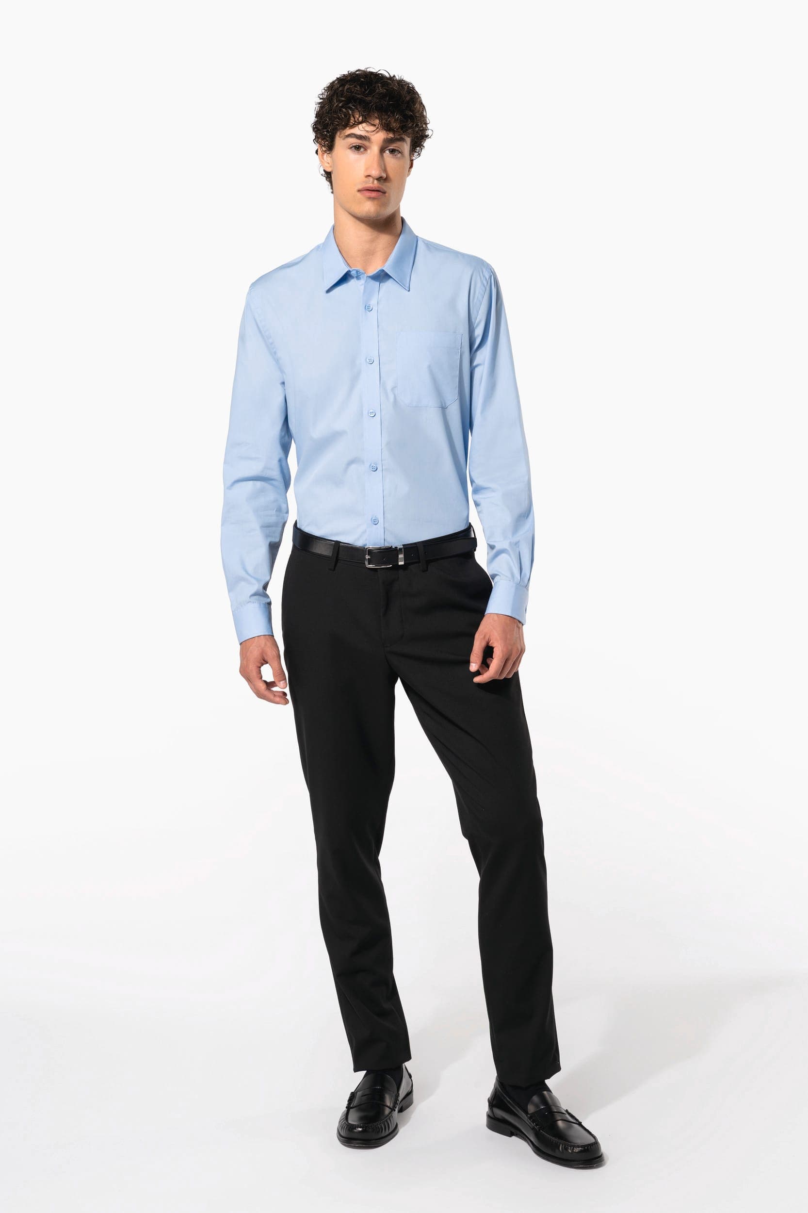 Chemise popeline manches longues en situation