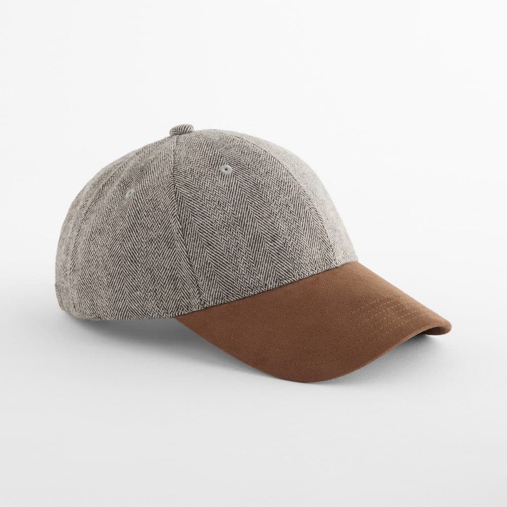 SUEDE PEAK HERRINGBONE CAP coloris Marron à chevrons