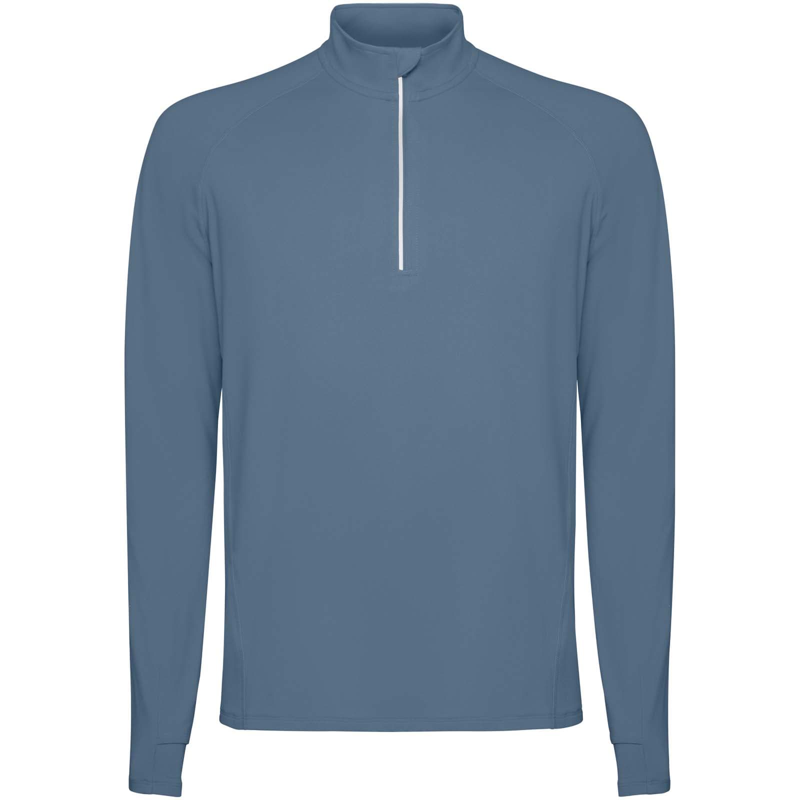 Sweatshirt de 200 g/m² Estambul à manches longues et col demi-zip pour homme coloris Bleu tempête