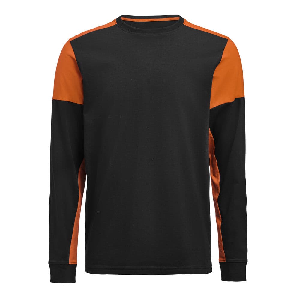 Prime T-Shirt Manches Longues Hommes coloris Noir / Orange