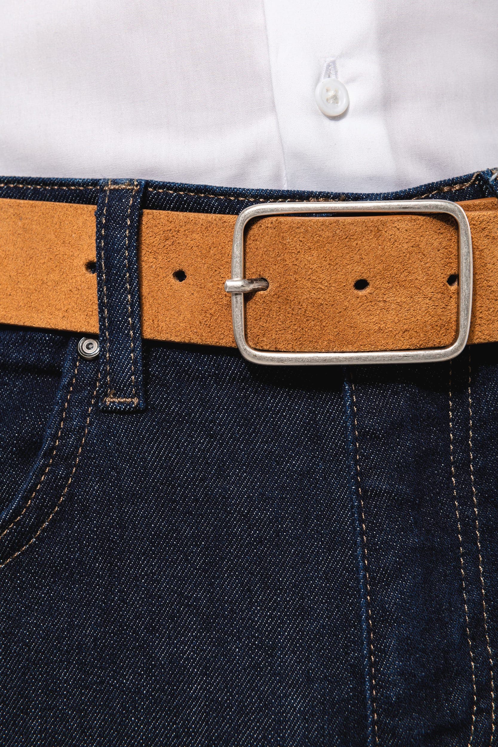 Ceinture cuir  velours homme en situation