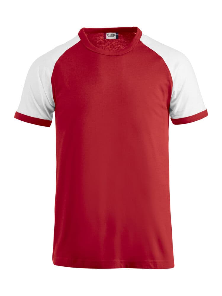 Clique Raglan Tee coloris Rouge / Blanc