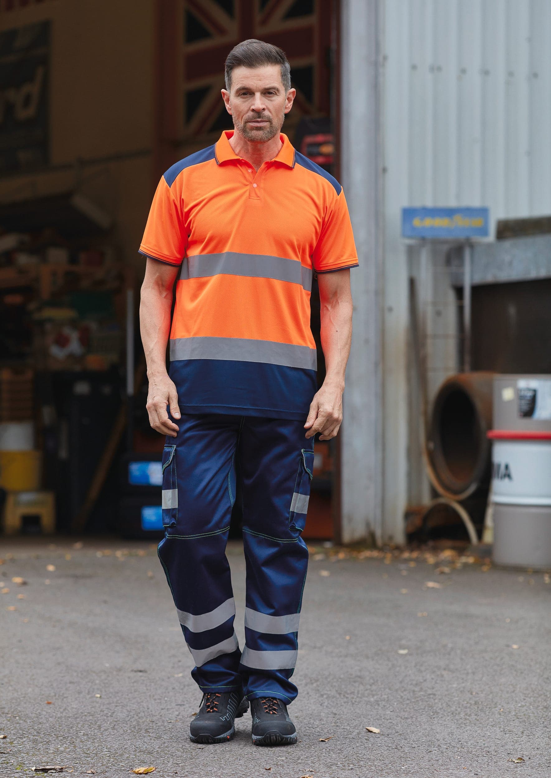 Polo bicolore haute visibilité en situation
