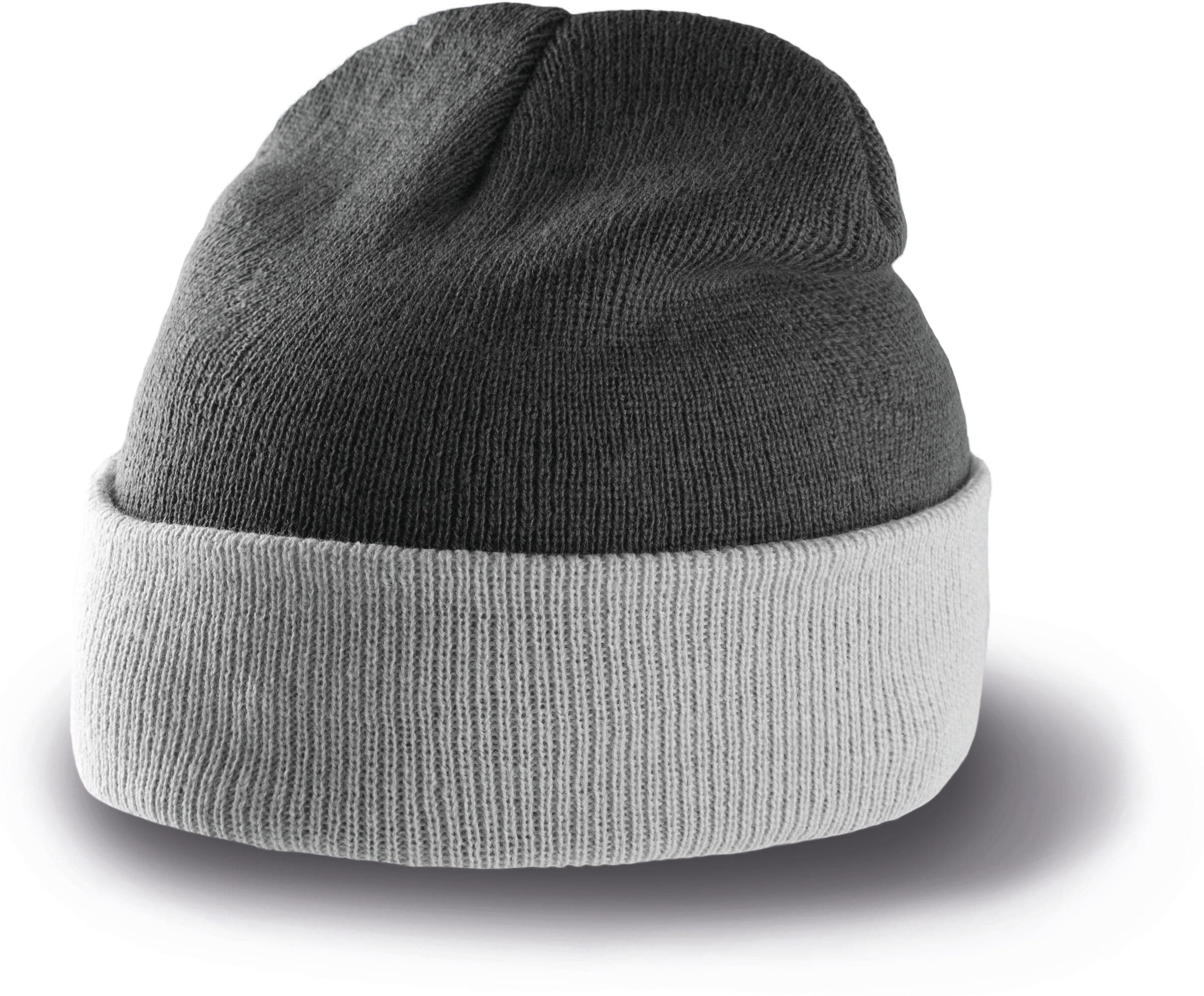 Bonnet bicolore avec revers en situation