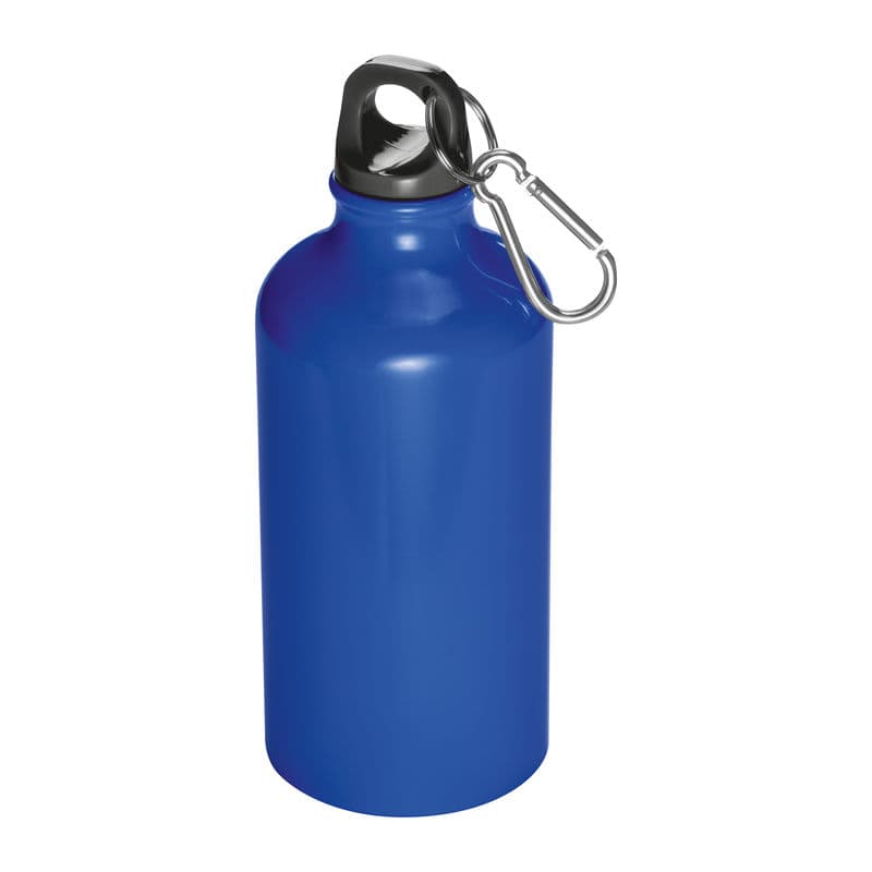 Bouteille de boisson métal avec mousqueton Kielce 500 ml coloris Bleu