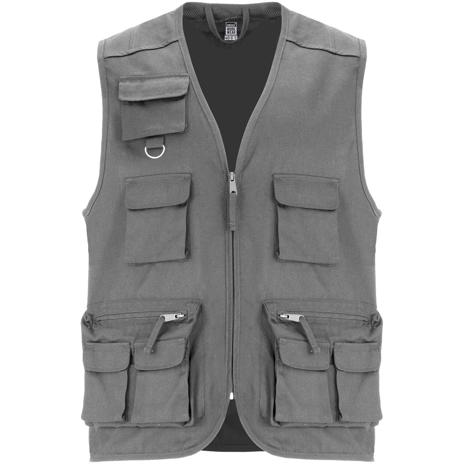 Gilet de travail multi-poches à col en V Venera de 200 g/m2  coloris Plomb