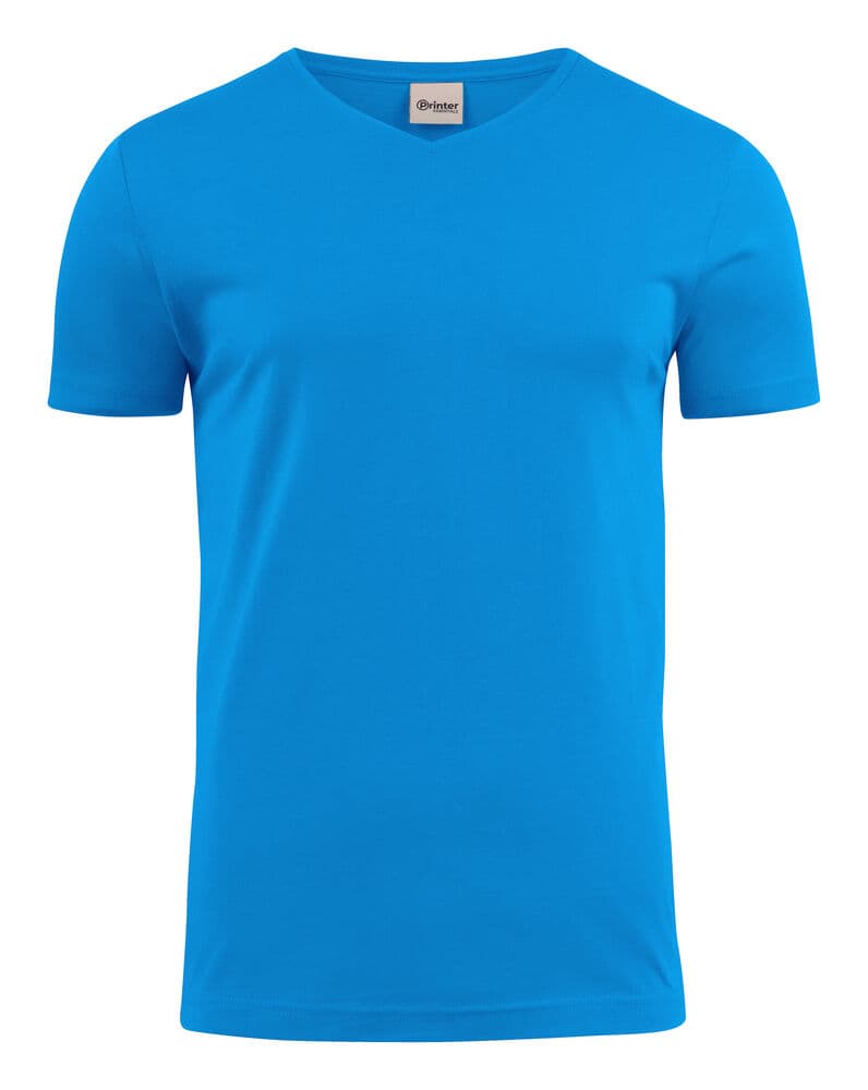 Heavy T-Shirt Col V Hommes coloris Bleu Océan