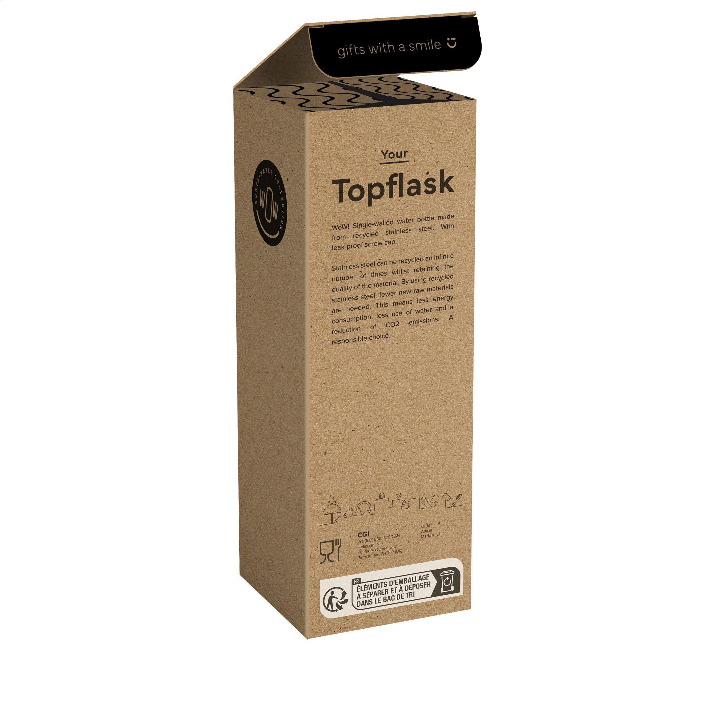 Bouteille Topflask RCS acier recyclé 500 ml simple paroi en situation