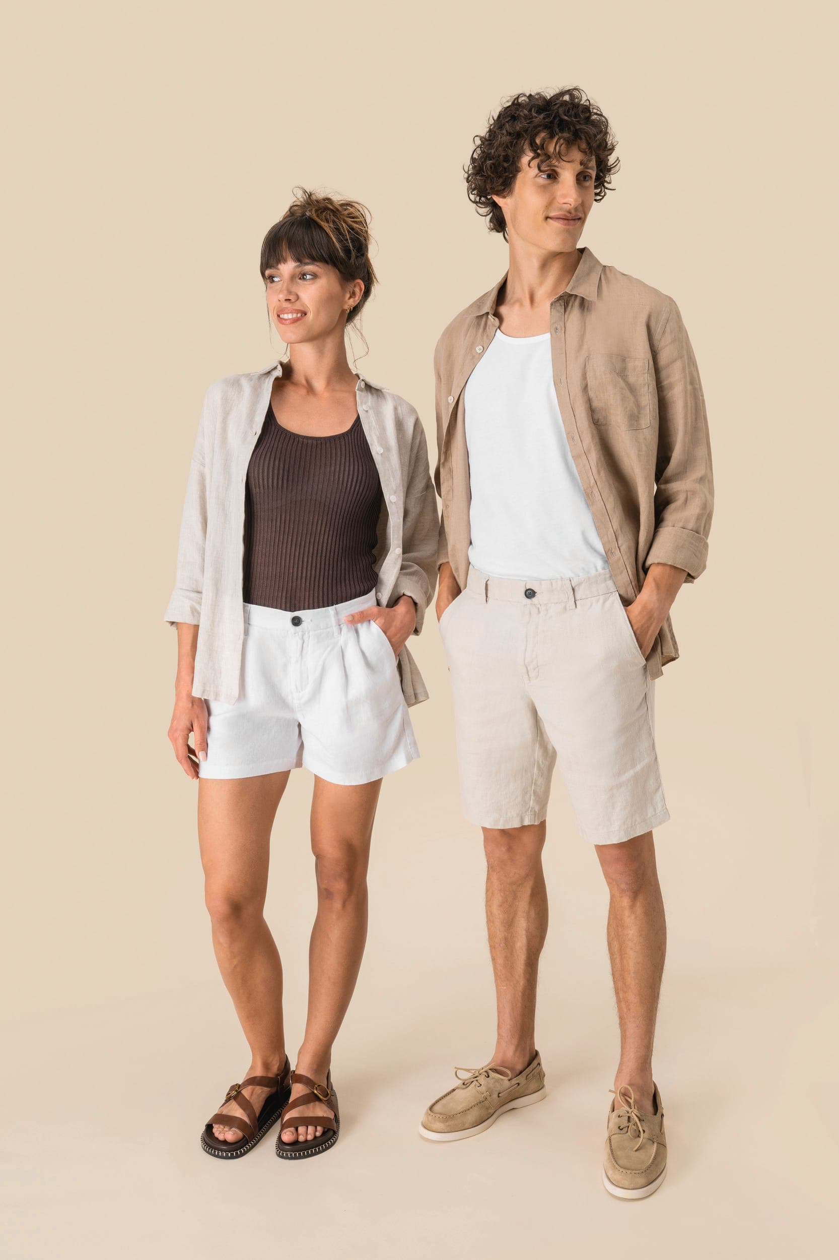 Bermuda en lin homme en situation