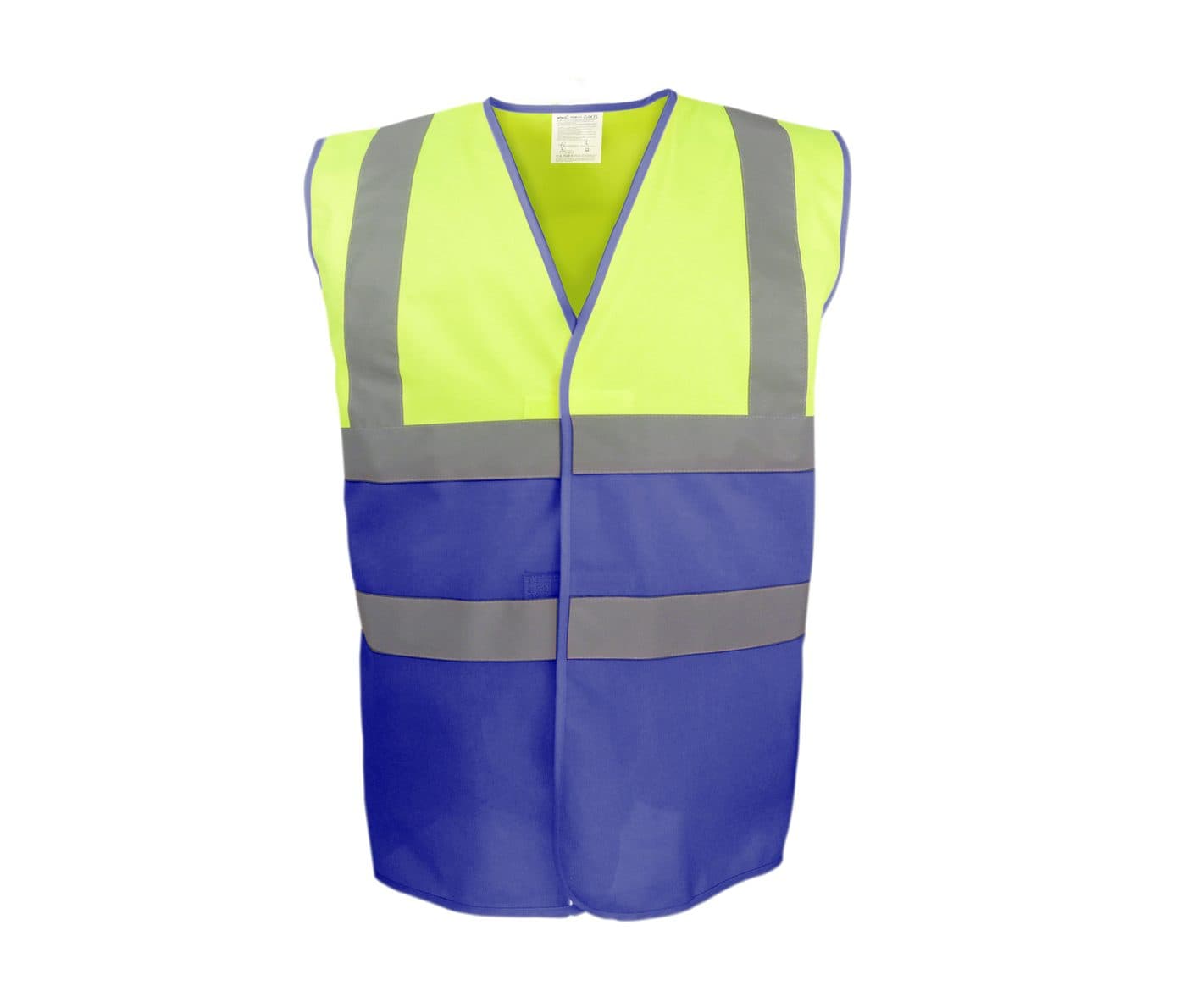 HI-VIS TWO-TONE WAISTCOAT coloris Jaune haute visibilité / Bleu roi