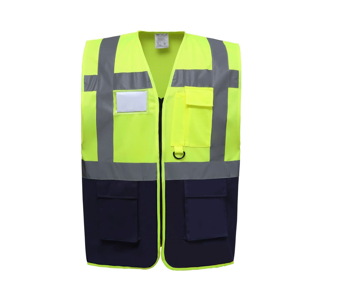 MULTI-FUNCTIONAL EXECUTIVE HI-VIS WAISTCOAT coloris Jaune haute visibilité / Marine