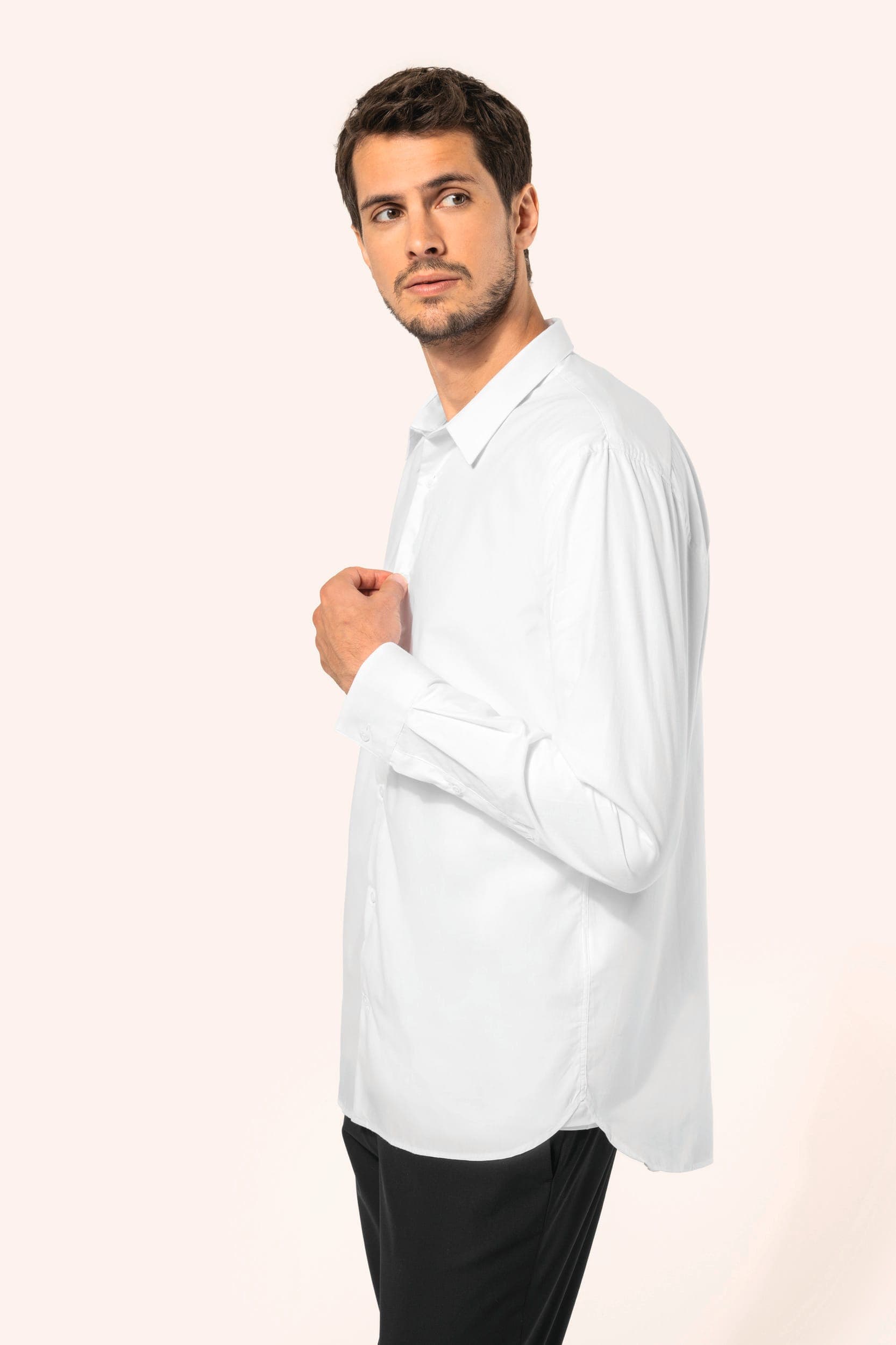 Chemise popeline manches longues homme en situation