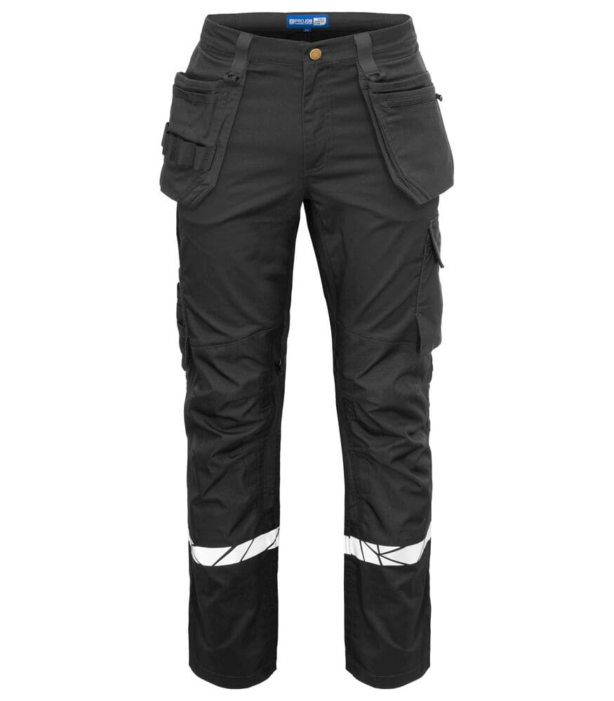 7509 PANTALON STRETCH AVEC POCHES GENOUX ET POCHES JEAN coloris Noir / Noir