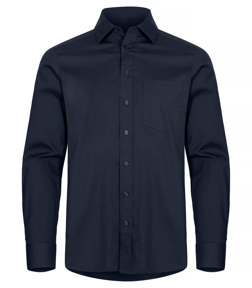 Clique Stretch Shirt L/S coloris Marine foncé
