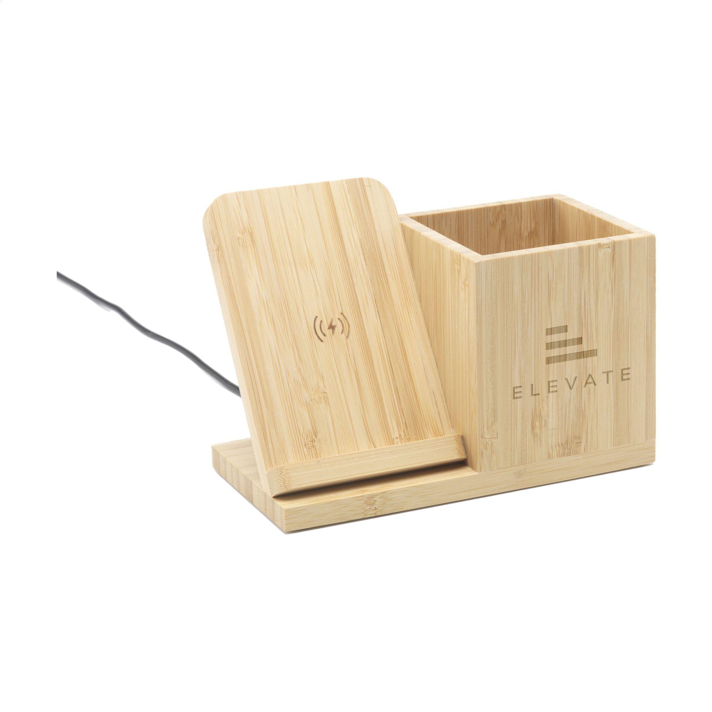 Support de charge/porte-stylo bambou 15W en situation