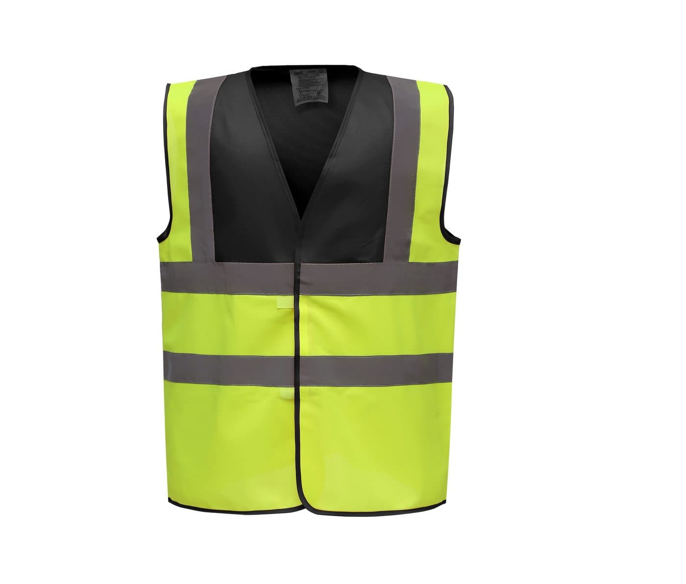 HI-VIS 2-BAND AND BRACES WAISTCOAT coloris Noir / Jaune haute visibilité