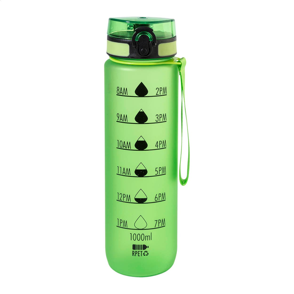 Bouteille avec graduation en RPET coloris Vert