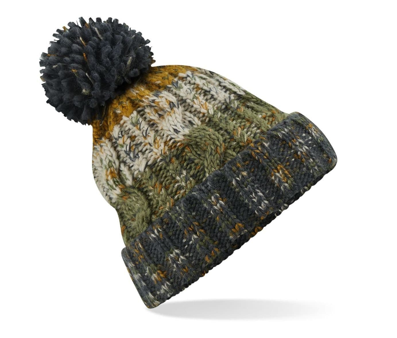 CORKSCREW POM POM BEANIE coloris Vert mousse Autumn