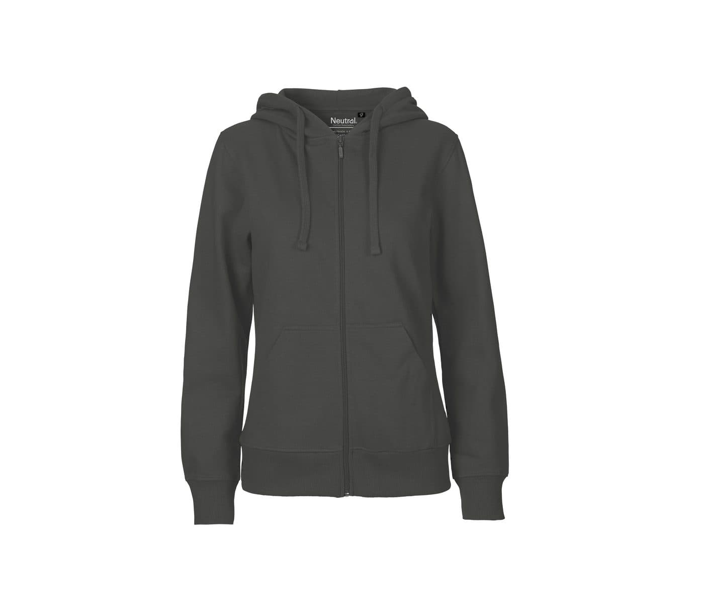 LADIES HOODIE WITH ZIP coloris Gris charbon