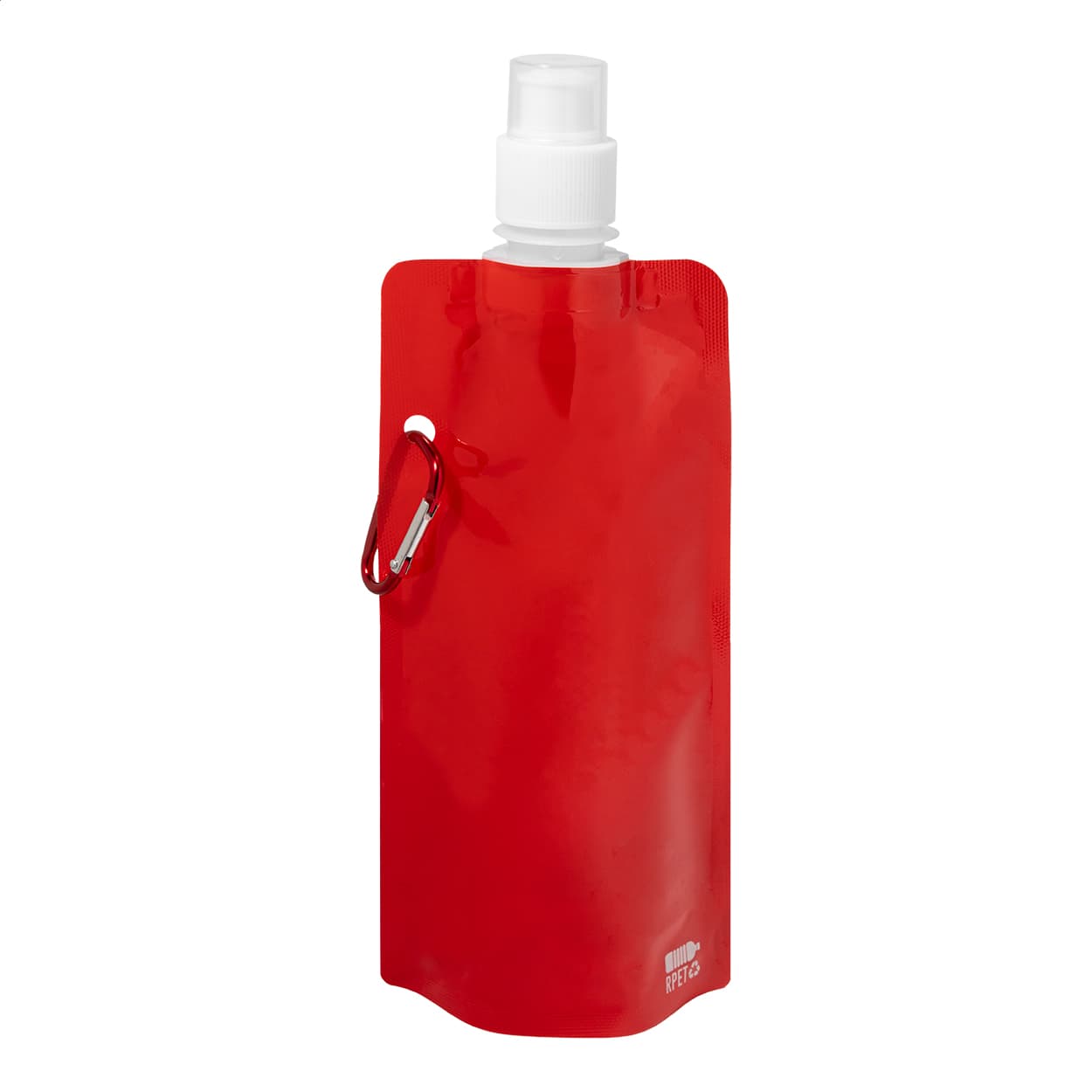 Bouteille pliable en RPET coloris Rouge