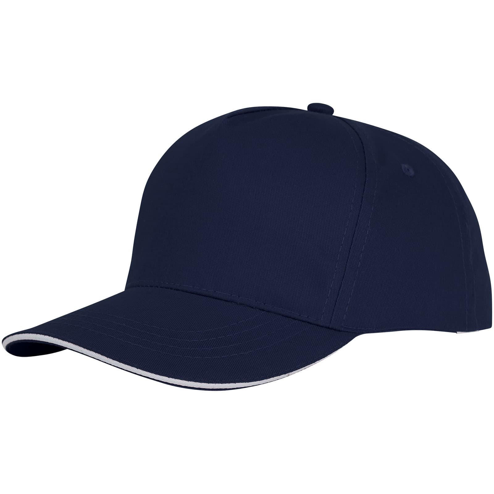 Casquette sandwich de 175 g/m² Ceto 5 panneaux coloris Marine