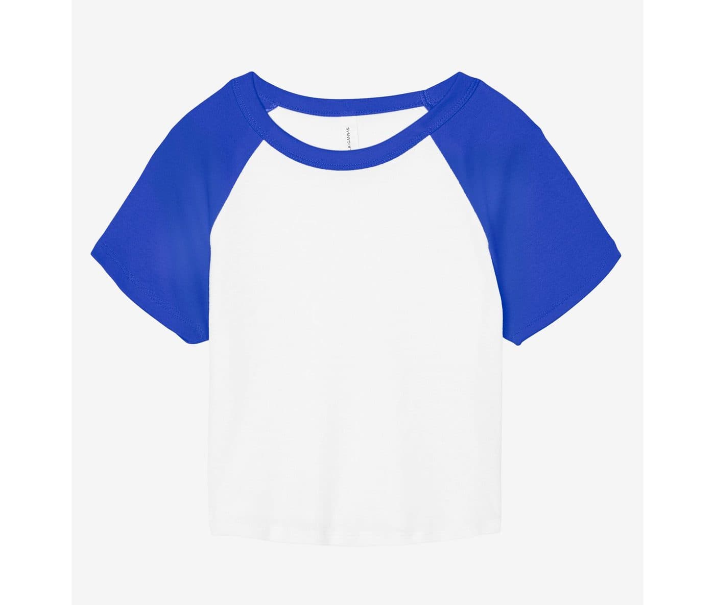WOMEN'S MICRO RIB RAGLAN BABY TEE coloris Blanc / Bleu roi