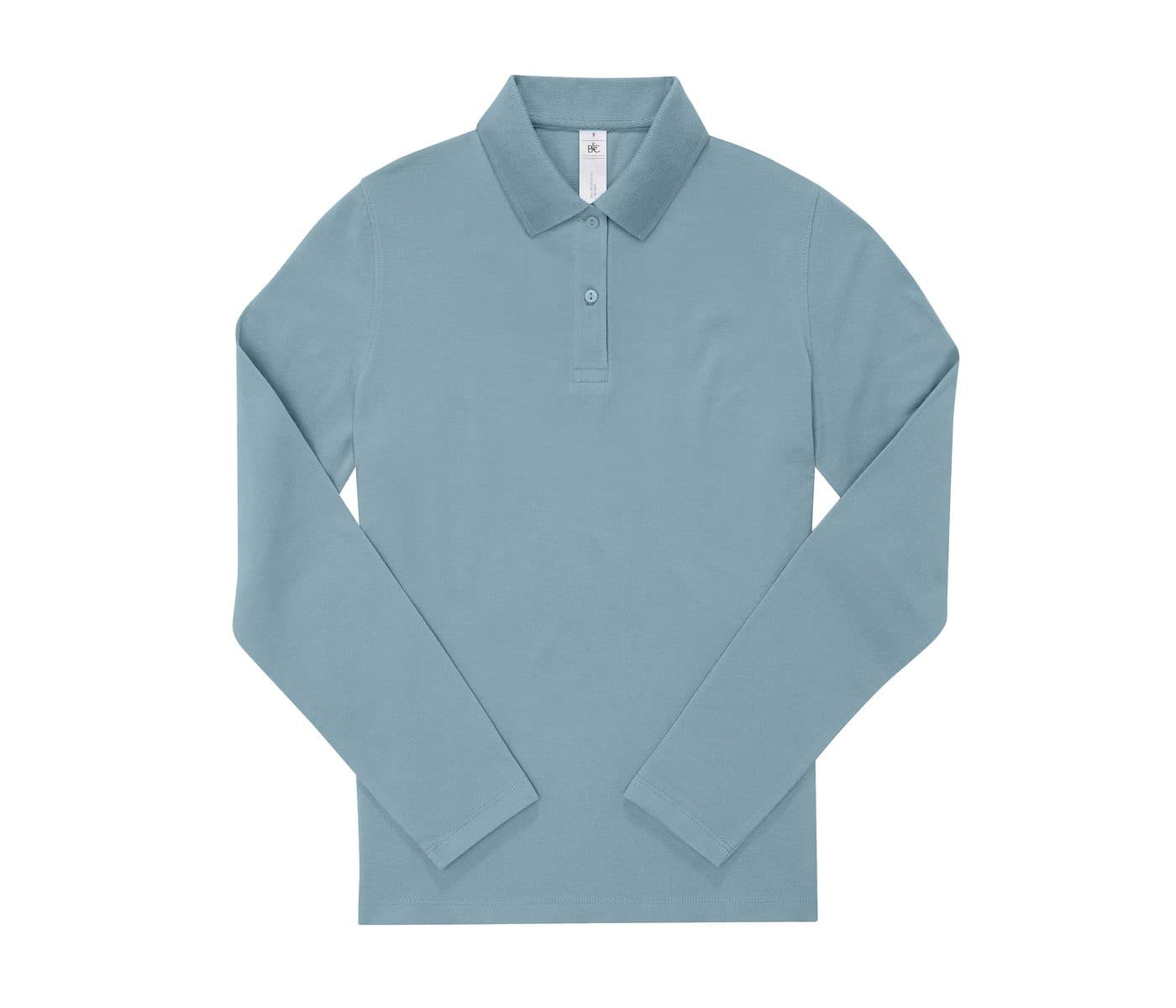 B&C MY POLO 210 LSL /WOMEN coloris Bleu Amalfi