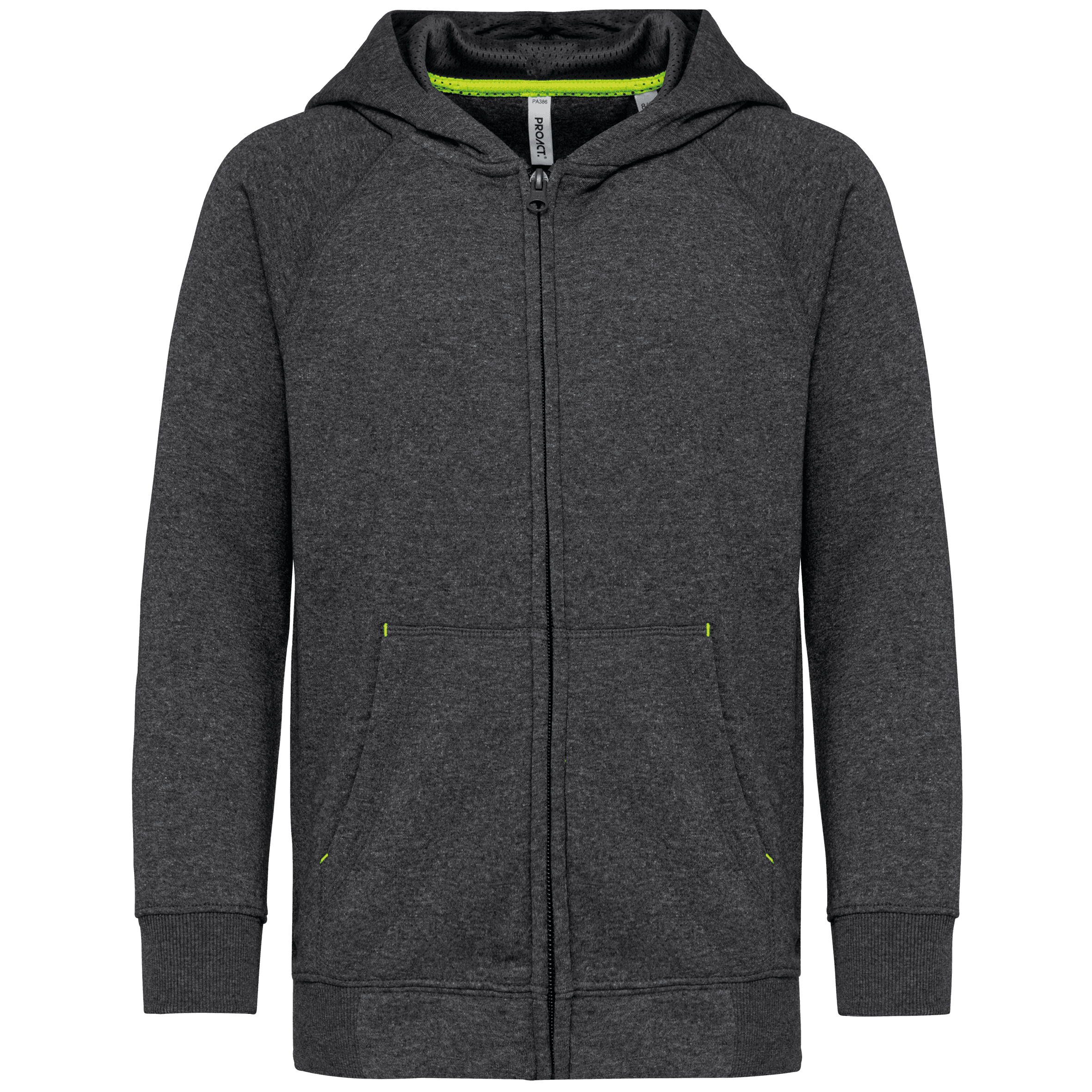 Veste zippée à capuche enfant coloris Gris foncé chiné